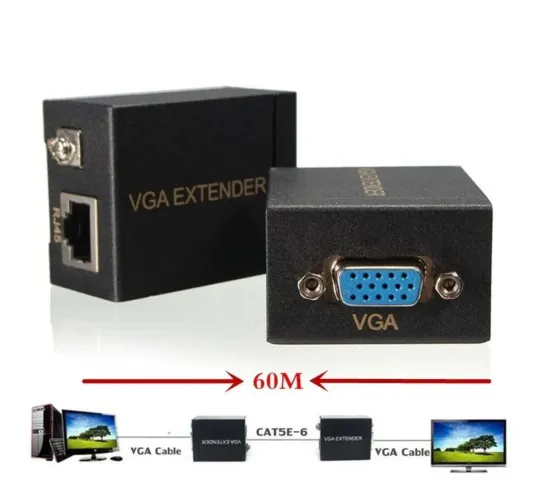 Extensor VGA para Cabo de Rede CAT5e por até 60 Metros