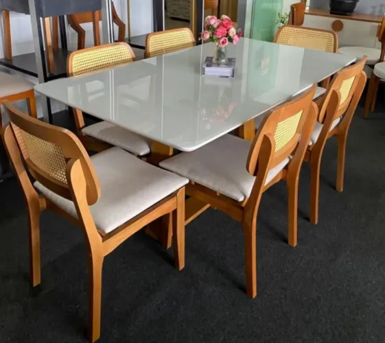Mesa de jantar Diana linda pronto entrega 6 cadeiras