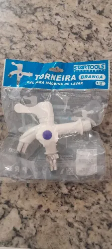 Torneira Branca PVC para Máquina de Lavar 1/2"
