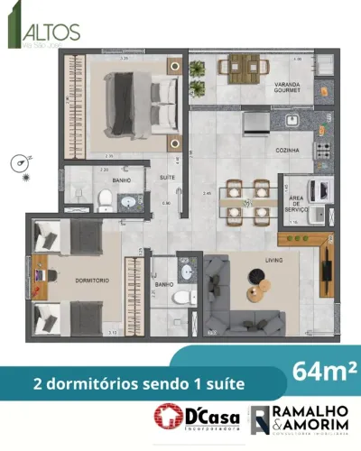Apto em construção na Vila São José - 319.400,00