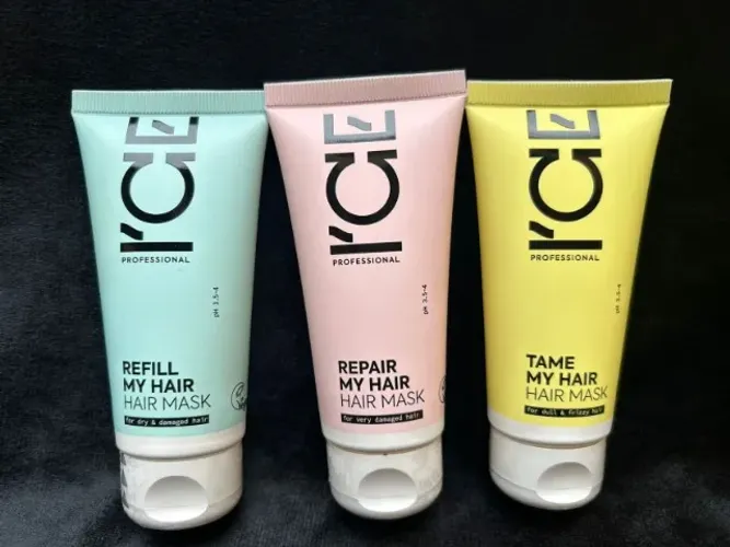 cronograma capilar máscaras (refill 50ml + repair 50ml + tame 50ml) ice professional
