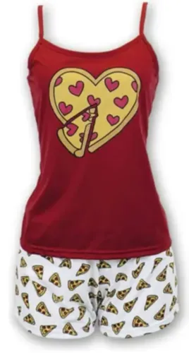 Shortdool com estampa de pizza feminino