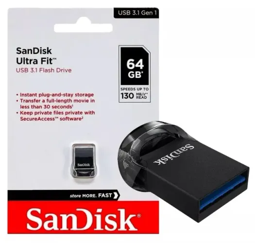 Pendrive Sandisk Ultra Fit 64gb 3.2 Gen1 Flash Drive 130mb/s