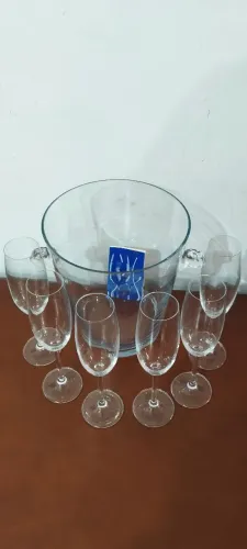 Kit 6 Taças de champanhe com Balde Bohemia 
