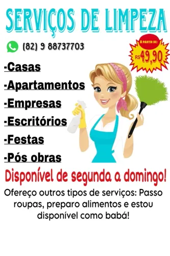 Faxina, diarista, limpeza e mais!