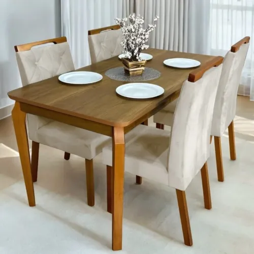 Mesa De Jantar 120 Cinamomo com 4 Cadeiras Vegas tt5433