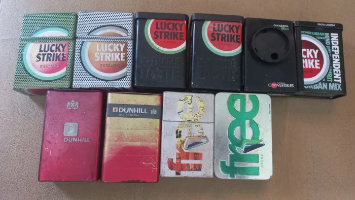 Lote com 10 Cigarreira Coleção enfeite decoração antiguidade antigo antiga Colecionável 
