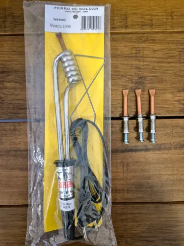 Kit Ferro de Solda Cherubino Ponta Fenda com 03 Ponteiras de Cobre