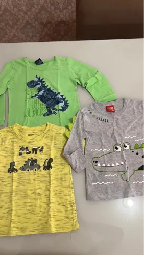 Lote de Camisas Infantis com Estampas Divertidas