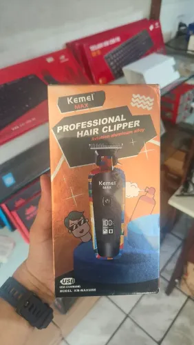 Máquina de cortar cabelo sem fio acabamento kemei max