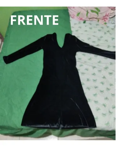 Vestido de festa preto EVA veludo Tam M
