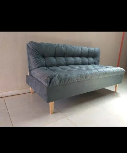 Sofá Cama Pés Palito Cinza