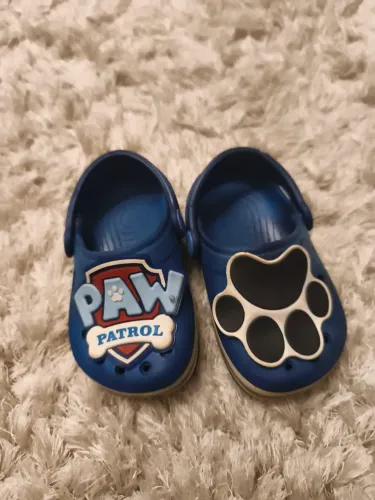 Babuche infantil da Patrulha Canina, azul com detalhes em relevo 3D. - Tamanho 21/22