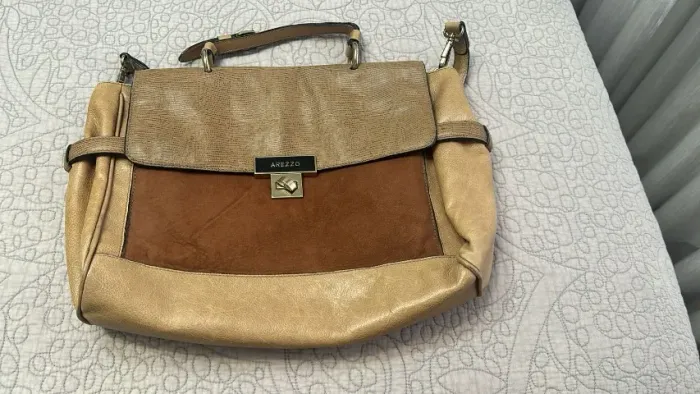 Bolsa Tiracolo Marrom Couro tamanho Média