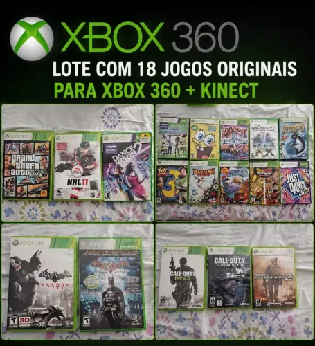 Lote - 18 jogos originais+ Kinect+ 1 controle.