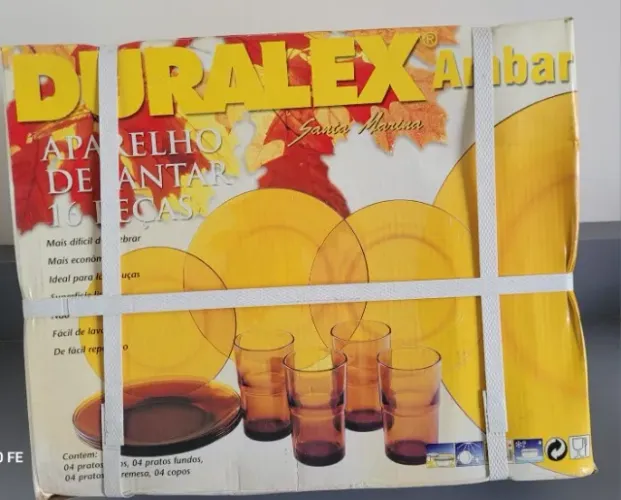 Jogo De Jantar Duralex Ambar 16 Peças Santa Marina- Novo