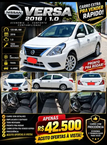 Nissan Versa S 1.0 12V Flexstart 4P Mec. 2016