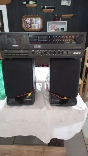 Toca disco fita rádio FM funcionando sem defeito 