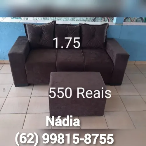 SOFÁ MARROM 3 LUGARES 