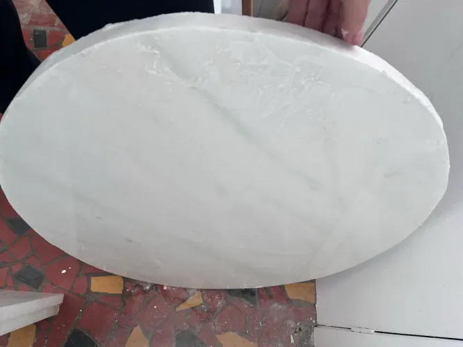 Tampo para mesa de mármore branco extra