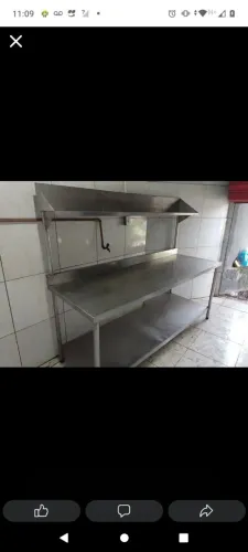 Mesa de inox com 2 metros