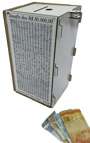 Cofre Desafio 50 Mil Guardar Junte Dinheiro - Torre