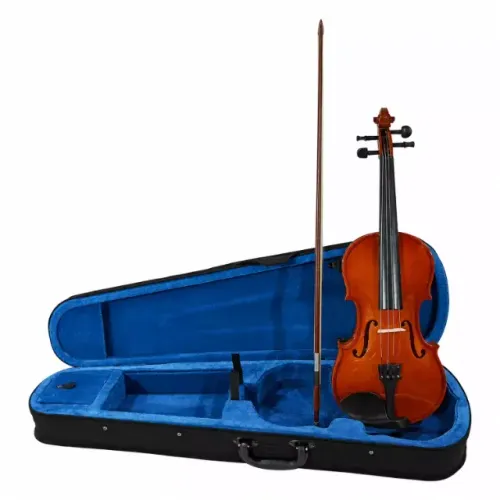 Violino Tamanho 4/4 Arco Madeira com Breu Cavalete Estojo Luxo - E035134