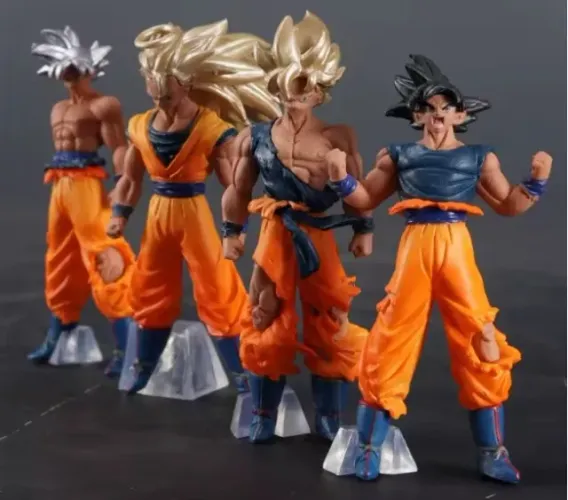 4 Bonecos Dragon Ball Son Goku Feito em PVC