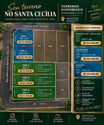 Vendo terreno no Santa Cecília