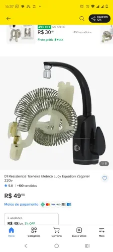 Resistência torneira elétrica equation Lucy 220V