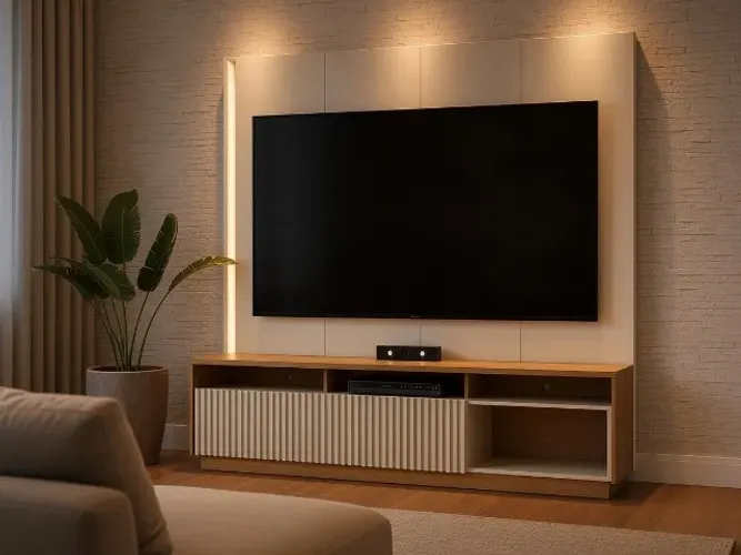 Home Jordão 2,00m com LED Portas Ripadas (NOVO A PRONTA ENTREGA)
