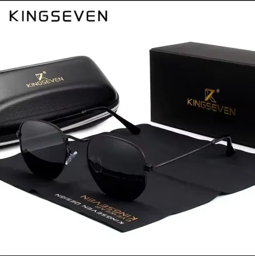 -KINGSEVEN - Óculos de Sol Hexagonal Retrô. proteção UV400