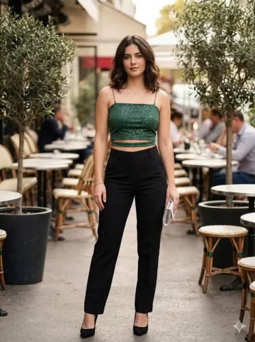 Cropped da Shein cor verde