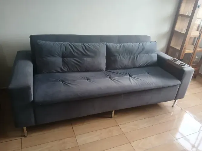 sofá cama 4 lugares azul