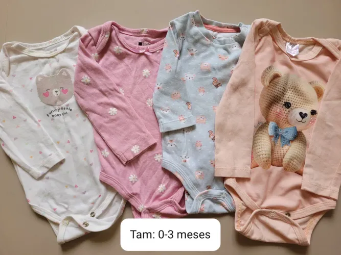 Lote 4 body manga longa