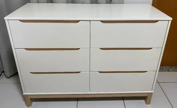 Cômoda Infantil 6 Gavetas - Branco Fosco
