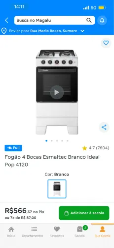 Fogão novo