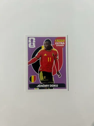 Jeremy Doku - Bordô - Extra Sticker - Panini