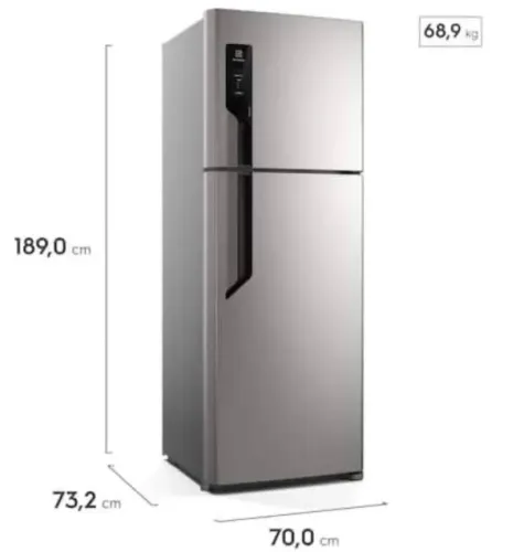 geladeira electrolux frost-free tf71s duplex efficient com autosense inox look 480 litros/