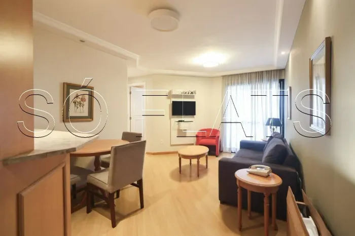 Flat no Estanconfor Moema com 2 dormitórios disponível locação próX da Av dos Bandeirantes