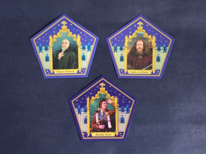 Cards Sapo de Chocolate Harry Potter - Salazar Slytherin, Godric Gryffindor, Jocunda Sykes