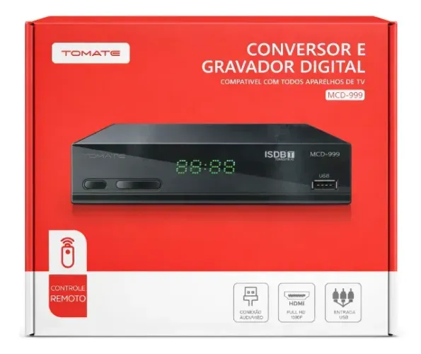 Conversor E Gravador Digital Tomate Mcd-999 Full Hd Hdmi