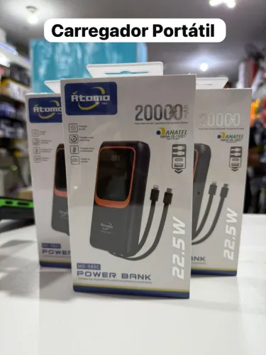 Carregador Portatil Power Bank Atomo 20.000 mAh