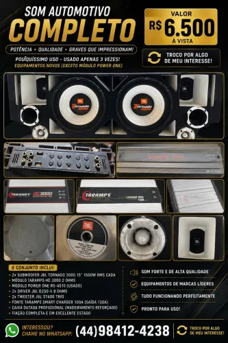 ? SOM AUTOMOTIVO COMPLETO - JBL + TARAMPS ?