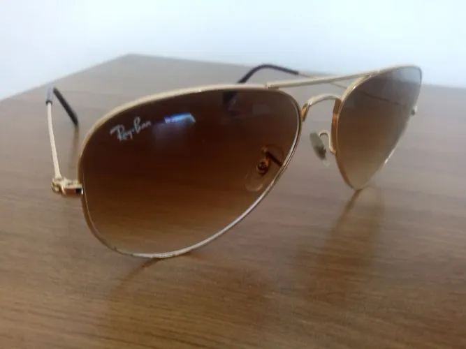 Óculos Ray Ban Aviator Original Marrom