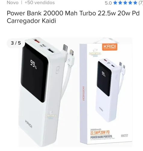 Carregador portátil Power bank 