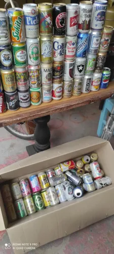 Latas de cerveja antigas, vazias,para coleção:ra col