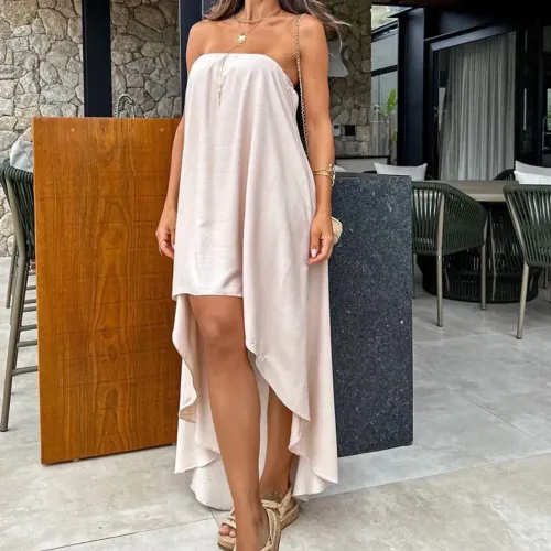 Vestido midi rosa