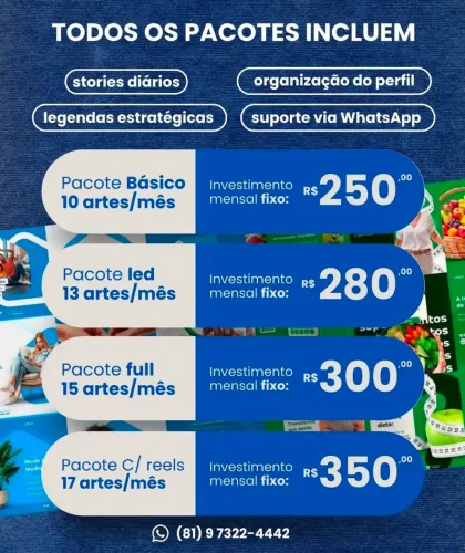 Pacotes design para redes sociais