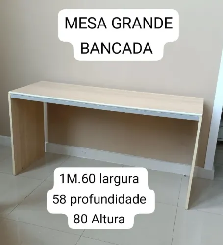 MESA BANCADA BEGE NOVA